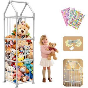 Stuffed Animal Storage with Suction Cups, Upgraded ABS White